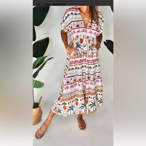 MINKPINK Tropical Print Maxi Dress